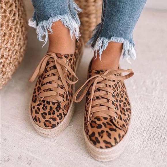 LAST SIZES "Leopard Espadrille Sneaker" - Picture 2 of 7